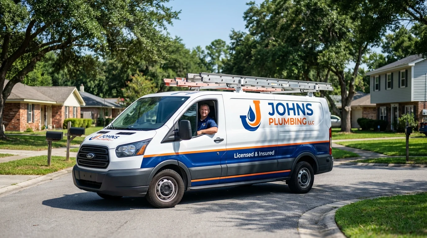 Johns Plumbing LLC service van in Somerset, OH