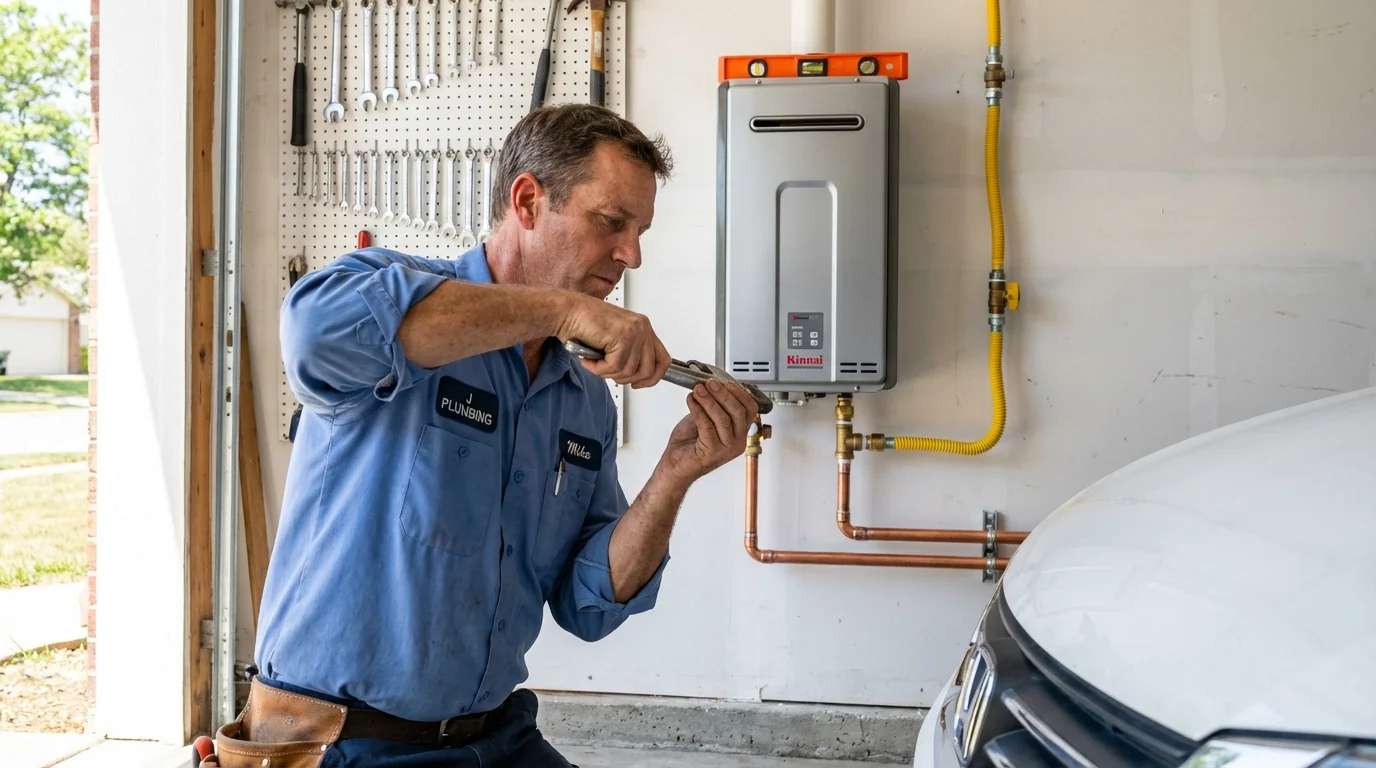 Tankless water heater installation by a Johns Plumbing LLC plumber in Somerset